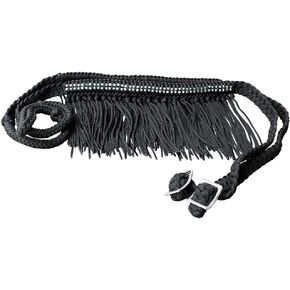 HILASON 1" X 8Ft Braided Barrel Horse Racing Reins Knots Fringe Crystal