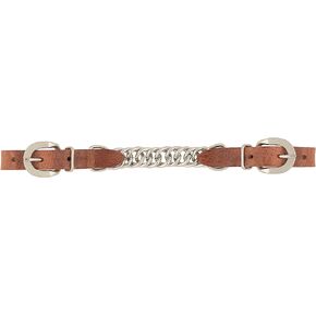 Weaver Leather Harness Leather Single Flat Link Chain Curb Strap, Russet, 4 1/2-Inch