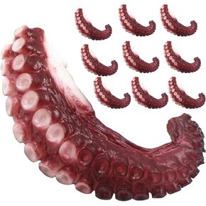 10 Pcs Artificial Octopus Realistic Octopus Tentacle Model Simulation Sea Food Photo Props Decorations