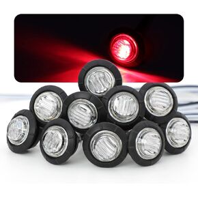 MADCATZ Amber 3/4" Small Round Clearance Side Marker Indicator Lights Bright 3-2835 LED for Truck Trailer Bus Pickup Boat w/Grommets Waterproof 12V DC