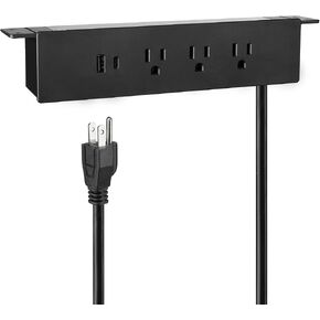شريط طاقة تحت المكتب، محطة مخرج مكتب Haylink مع 3 منافذ تيار متردد، 2 منافذ USB، كابل 6FT، شريط طاقة مثبت على المكتب لمؤتمرات المكاتب المنزلية، مدرج في قائمة UL (أسود) in Saudi Arabia