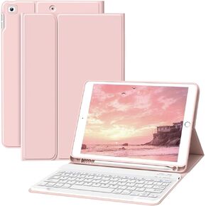 JKSML 9.7" iPad 6th/5th Generation 2018/2017 Case with Keyboard and Pencil Holder, Detachable Wireless Bluetooth Keyboard (Quick Connection), Auto Sleep/Wake Cover for iPad 5/6 and Air 2/Air 1, Black