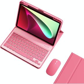 Keyboard Case Mouse Compatible with iPad Air 13 inch M2/ iPad Pro 12.9" 6th 5th 4th 3rd Generation Keyboard Case Color Keys Removable Bluetooth Keyboard (Black)