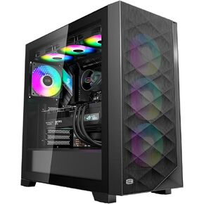 PCCOOLER CPS - C3D510 ARGB Black - Gaming Desktop Case with 3 ARGB Fans - E-ATX/ATX/M-ATX/ITX - 375MM Graphics Cards Support - Liquid Cooler Support - SPCC Metal (C3-D510BKP3-GL)