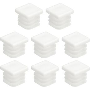 uxcell 8Pcs 16mmx16mm(0.63inch) Plastic Tubing Plug Square Post End Caps for Handrail Stair Newel Guardrail Tube White