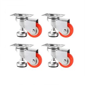 Skelang 4 Pcs 1.5" Adjustable Leveling Caster, Leveling Feet Wheels, Swivel Plate Casters for Industry Equipment, Shopping Carts, Dollies, Workbench, Bookshelves, Total Load Capacity 265 Lbs