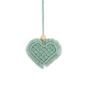 Car Pendant Charms Car Rearview Mirror Hanging, Car Hang Interior Decoration Handmade Crafting Cute Decoration Living Room Bedroom Closet Wall Baptism Pendant Bohemian Rustic Style Tassel Heart Green