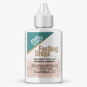 Keto Chow Fasting Drops | Sodium and Ionic Magnesium Fasting Supplement | Intermittent Fasting Mineral Supplements | Electrolyte Replenisher | On The Go Container | (250ml/8.3 fl oz. Refill)