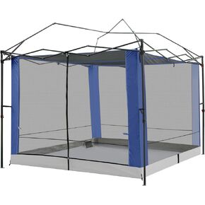 KAMPKEEPER Inner Tent,Camping Cube for Pop Up Canopy Tent, Converts 10'x10' Straight Leg Canopy into Camping Inner Tent–Fully Vented Roof(Canopy & Frame NOT Included) (Grey)
