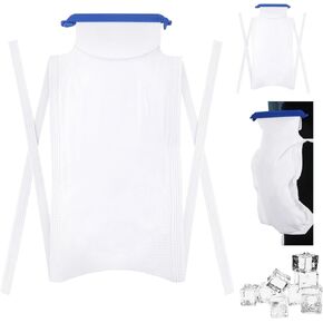 Syhood 6 Pcs Disposable Large Ice Packs for Injuries 7 x 14 Inch Refillable Ice Bags with Clamp Closure Reusable Ice Bags with Soft Outer Covering and Leak Resistant Inner Layer for Pain Relief