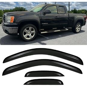 Side Window Visors Wind Deflectors for 2007-2014 Chevy Silverado/GMC Sierra 1500/2500HD/3500HD Extended cab, Vent Guard Shade Sun Rain Guards 4PC-Set 94040