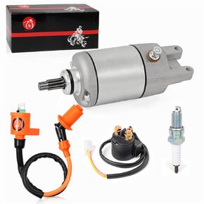 Starter Motor & Relay Ignition Coil Spark Plug for Honda FOURTRAX 300 TRX300 TRX300FW 1988-2000 31200-HC4-033 35850-HC4-000
