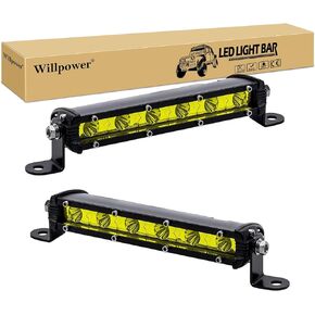 Willpower LED Light Bar,7 Inch Led Pods Flood Work Light 3000LM Single Row Light Bar Off Road Driving Led Work Lights for Jeep UTV ATV Truck Boat Waterproof