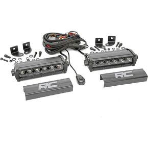 Rough Country 6" Black Series Single Row CREE LED Light Bars | Pair - 70706BL