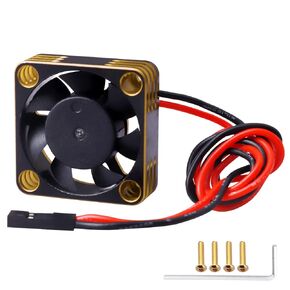 30mm RC Motor Cooling Fan Heatsink ESC Cooling Fan for RC Car 1/8 1/10 1/12 Scale 540 550 Brushless Motor Brushed (Black-Gold)