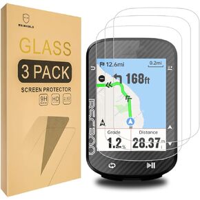 Mr.Shield [3-Pack] Screen Protector For iGPSPORT BSC200 / iGPSPORT BSC300 [Tempered Glass] [Japan Glass with 9H Hardness] Screen Protector Foils