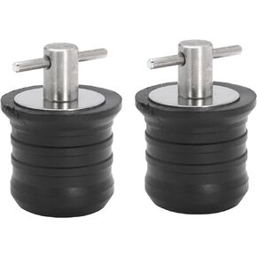 T-Handle Boat Plug Brass/Stainless Steel Boat Drain Plug Snap Handle Plug Rubber Drain Plug for Boat Marine