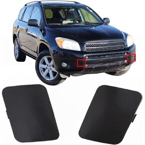 1 Pair Front Left and Right Bumper Tow Hook Bracket Cover Cap Replacement for Toyota RAV4 2006-2009