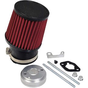 AlveyTech High Performance Air Filter Intake Kit fits Coleman BT200X & CT200U 212cc Mini Bike - Engine Air Cleaner, Universal Replacement Accessories Parts, for Powersports Go-Kart Gokarts Cart, Red