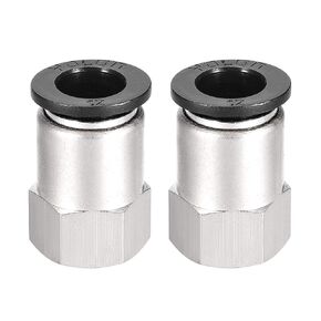 uxcell Push to Connect Tube Fitting Adapter 12mm Tube OD X 1/4 NPT Female Straight Pneumatic Connector Pipe Fitting 2pcs