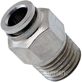 Vixen Air 1/4" NPT Male Push to Connect (PTC) Straight Pneumatic Fitting for 1/4" OD Hose - Bundle of four fittings VXA7141-4