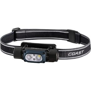 Coast WPH30R 1000 Lumen Waterproof Ultra Bright IP68 USB Rechargeable-Dual Power Headlamp, 5 Modes with Spot and Flood Beams, Blue/Black