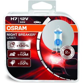 OSRAM Night Breaker Laser H7 Car Halogen Headlight Bulbs 55W (2 Pack)