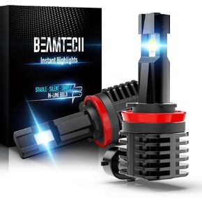 BEAMTECH H11 Bulb, H8 H9 Fog Bulb 6500K White Halogen Replacement