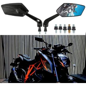 JMTBNO 8mm 10mm Motorcycle Rear View Side Mirror Compatible With Touring Street Bike Cruiser ATV Scooter Bike