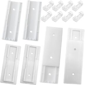 4 Pack Self Adhesive Power Strip Holder Fixator Wall Mount Plug-in Socket Fixer Bracket Stand with 16 Pcs Cable Organizer Clips Clear for Remote Control Router Desk Computer Kitchen Home Office