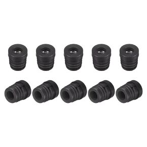 uxcell 4Pcs Plastic Threaded Tube Inserts with M8 Thread, for 19mm/0.75" OD Round Tube, Adjustable Round Black Plastic Plug Caster Insert Chair End Caps Furniture Leg Plug