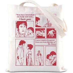 KUIYAI Pride Movie Merchandise Inspired Tote Bag Jane Literary Gift Classic Novel Lover Gift Mr Darcy Saying Handbag For Fans