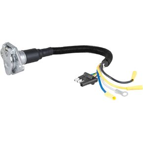 CURT 57183 4-Way Flat Vehicle-Side to 6-Way Round Trailer Wiring Adapter , Black