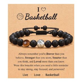 Basketball Baseball Football Bracelet Gifts for Boys Sports Bracelet for Sports Fan Baseball Basketball Soccer Gifts for Teen Boys Birthday Gifts for Son, Grandson, Brother, Nephew