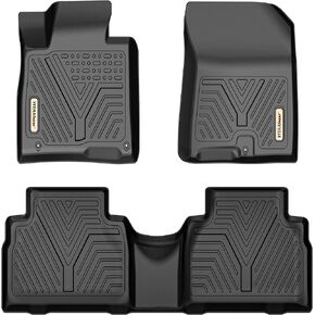 YITAMOTOR Floor Mats Fit for 2019-2020 Hyundai Santa Fe 5 Passenger Models, Custom Fit Black TPE Floor Liners, 1st & 2nd Row All-Weather Car Mats