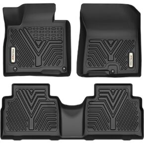 YITAMOTOR Floor Mats Fit for 2019-2020 Hyundai Santa Fe 5 Passenger Models, Custom Fit Black TPE Floor Liners, 1st & 2nd Row All-Weather Car Mats