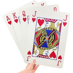 Jumbo Playing Cards, 8 x 11 Inches Giant Playing Cards for Family Game Night, Extra Large Deck of Cards Casino Party Decoration for Adults and Kids