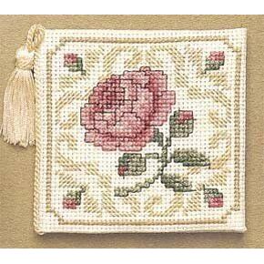 Needle Case Counted Cross Stitch Kit - Damask Rose