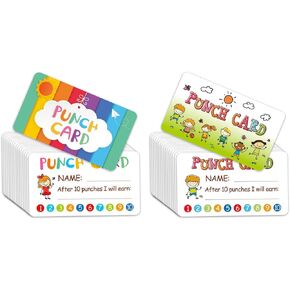 Reward Punch Cards for Classroom, Behavior Punch Cards for Kids, Students (100pcs, Boys and Girls)