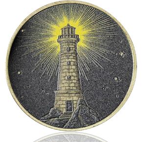 Luminous Beacon in The Depths of Sobriety - Illuminating The Path Through Darkness AA Recovery Medallion Thoughtful Sobriety Gift