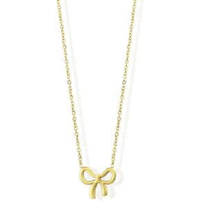 14K Gold Plated Bow Necklace Silver Gold Necklace for Women