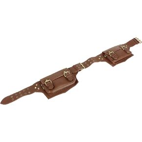 The Vintage Stuff Leather Fanny Pack Waist Bag with Adjustable Strap, Multi Pocket Travel Hip Bum Bag for Outdoors, Hiking, Running, Trekking, Cycling for Men & Women