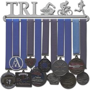 Triathlon Figures - Male or Female Figures - Multiple Variations Offered - Medal Holder Display Rack