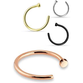Pierced Owl - Set of 4 20GA 316L Surgical Steel Nose Hoop Rings