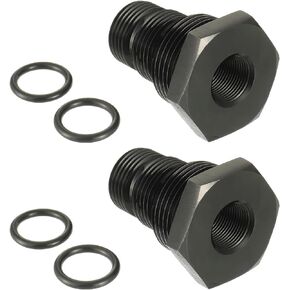 2Pcs Oil Filter Adapter 1/2-28 Thread Adapter to 3/4-16 13/16-16 3/4 NPT Male Hose Adapter Black Aluminum Reducer Fitting With 4Pcs NBR O rings