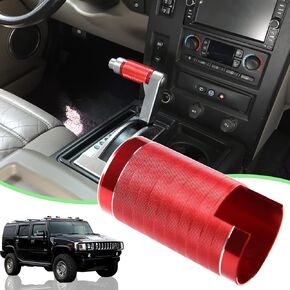PIUGILH Car Shifter Shift Button Cover Trim Fit for 2003-2009 Hummer H2,Central Control Dedicated Car Gear Shifter Head Replacement Protective Cover (Red)