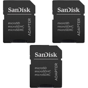 3 Pack -Sandisk MicroSD MicroSDHC to SD SDHC Adapter. Works with Memory Cards up to 32GB Capacity (Bulk Packaged).