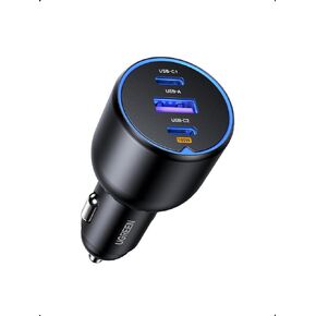 UGREEN 130W USB C Car Charger, Type C Car Charger Adapter, Fast Charging Car Charger Compatible with iPhone 15 15 Plus 15 Pro 15 Pro Max, Galaxy S24 S23 Ultra, iPad, MacBook, and More