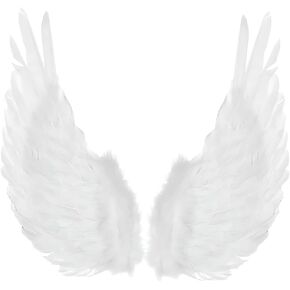 White Floating Angel Wings (18" x 16") - 1 Pc. - Stunning Costume Accessory, Perfect For Halloween, Cosplay, & Theme Parties