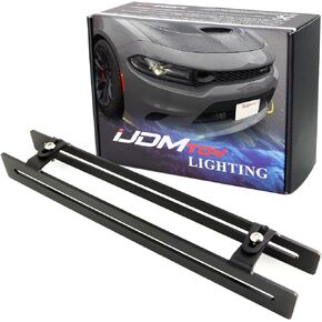 iJDMTOY Full Metal Lower Grille Mesh Anchor-Lock License Plate Mounting Bracket Relocation Kit Compatible with 2015-up Dodge Charger